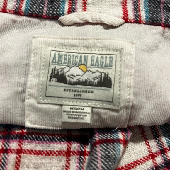 Women's American Eagle Plaid Flannel Button Down Long Sleeve Shirt - Siz… - Picture 3 of 15